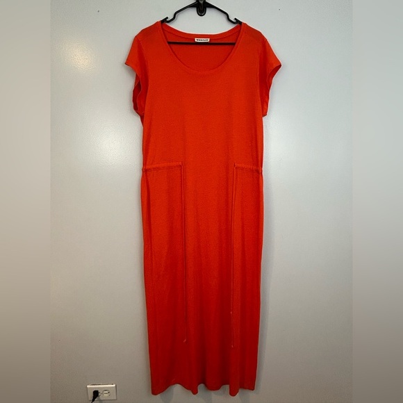 Whistles Orange Sleeveless Drawstring Waist Maxi Dress Size L/XL - Picture 1 of 12